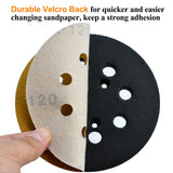Aiyard 5-Inch 8-Hole Hook and Loop Sanding Discs 120-Grit Random Orbit Sandpaper, 100-Pack