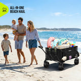 HIKEMOON 48'' Extra Large Collapsible Wagon with Big Wheels, 300L Black