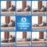 Ahpmeoa 6PCS Orthopedic Bed Wedge Pillow Set for Sitting up in Bed, Memory Foam Post Surgery Pillow for Back Pain Relief, Back Support Pillow for Acid Reflux Relief, GERD, Anti Snoring (Plush Grey)