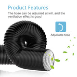 Hon&Guan 3 inch 16 FT Long Air Ducting, Heavy-Duty Four-Layer Protection Dryer Vent Hose for Heating Cooling Ventilation and Exhaust-with 2 Clamps, Black