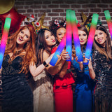 HONLYNE 46 PCS Foam Glow Sticks with 3 Modes Colorful Flashing, Foam Light Up Sticks, LED Light Sticks, Glow Sticks Party Pack for Halloween, New Year, Wedding, Raves, Concert, Christmas