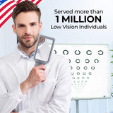 MagniPros 6X Rechargeable Magnifying Glass for Reading with 3 Color Light Modes & Anti-Glare Lens - Relieve Eye Strain | Perfect for Low Vision Seniors, Inspection, Crafts & Fine Print