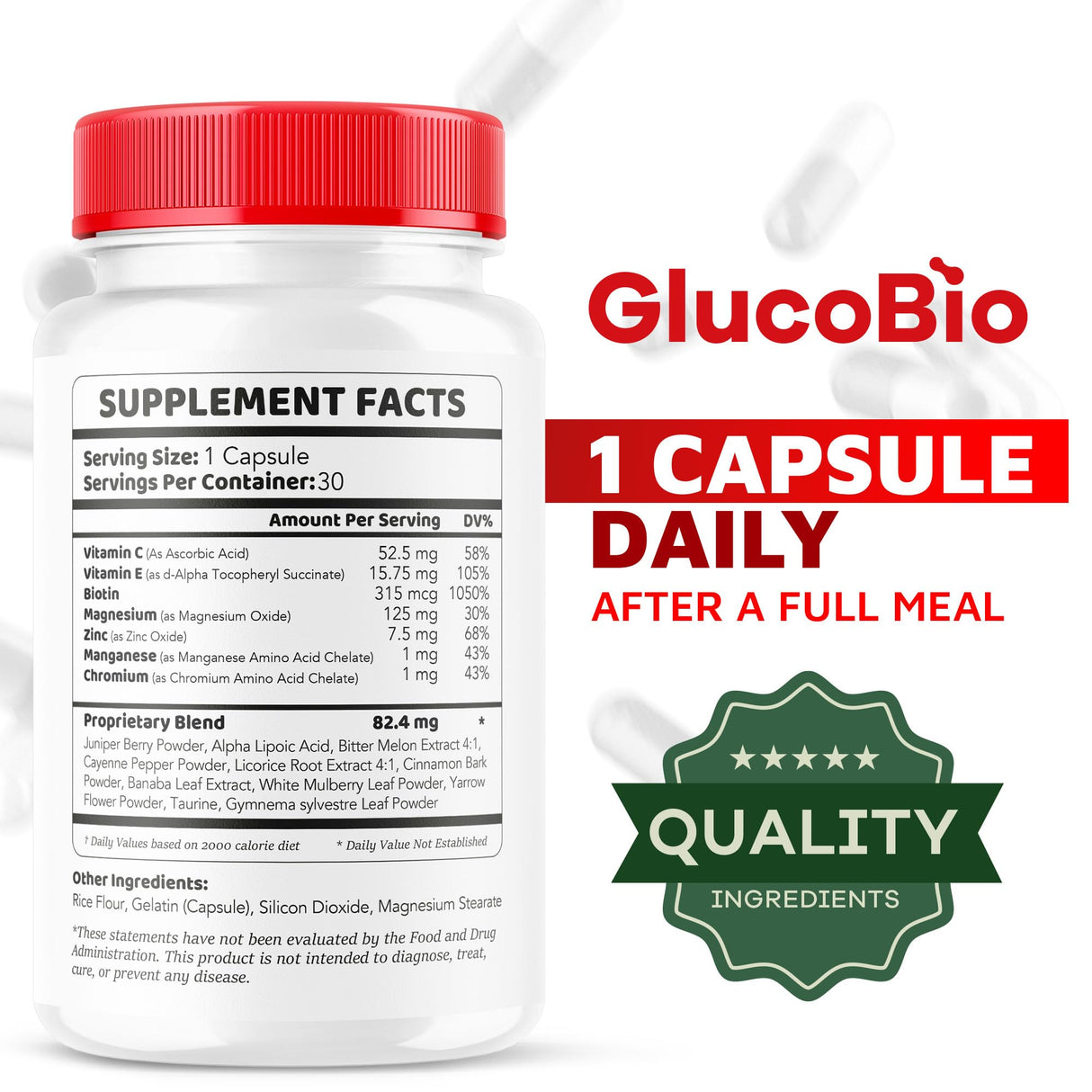 (2 Pack) GlucoBio Capsules - Official Gluco Bio Support Pills, Advanced Formula for Overall Balance, GlucoBio Pills, GlucoBio Supplement, Glucovio Reviews, 60 Capsules for 2 Months