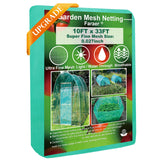 Garden Barrier Netting, Plant Covers 10x33ft Extra Fine Mesh 30% Green Sunblock Shade Cloth Mesh Protection Netting for Vegetable Fruits Flowers Crops Row Cover Raised Bed Screen Against Birds Animal