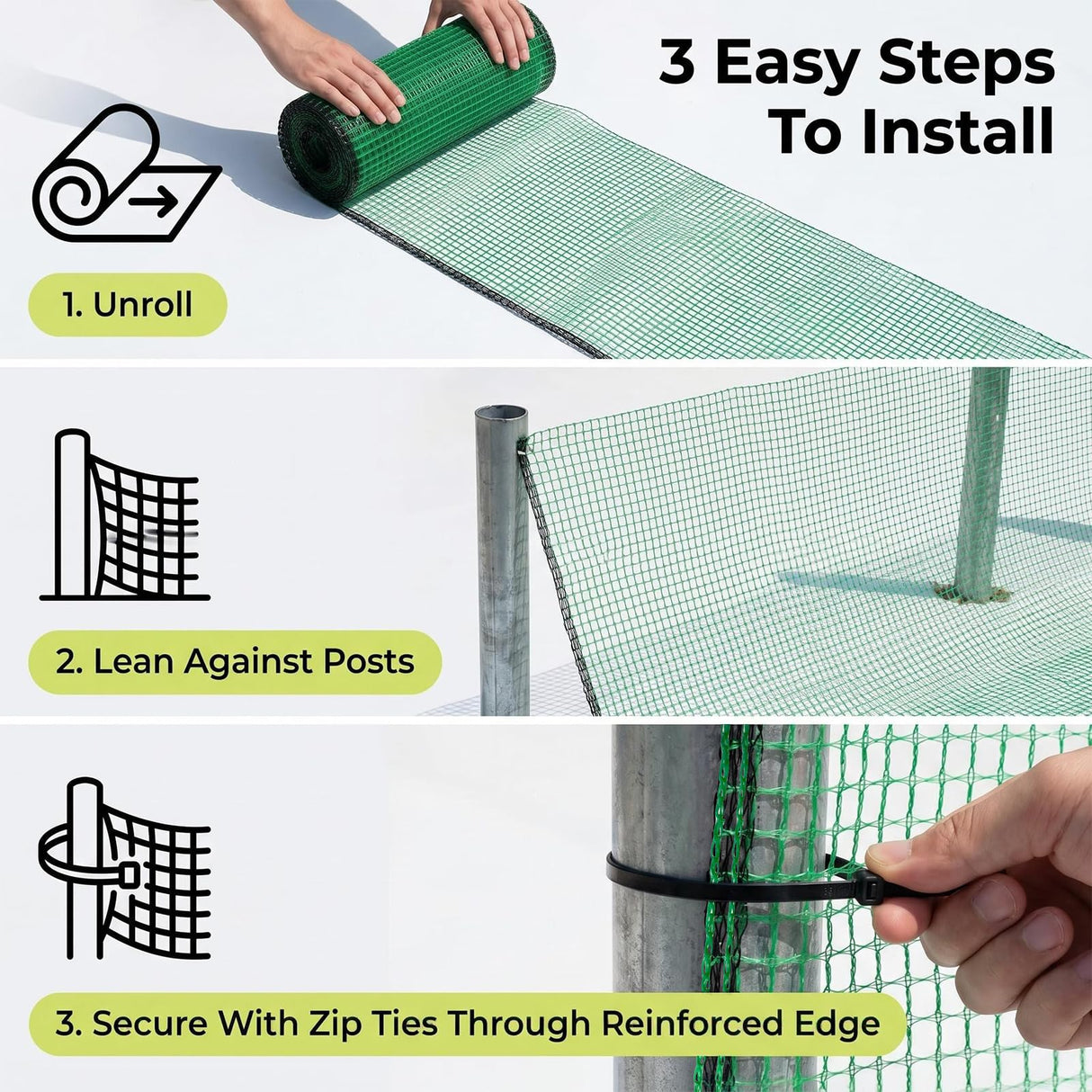 Tilvex 6.6x100ft Plastic Mesh Fencing,0.4in Mesh Deer Fence