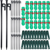 Suzile 60 Pcs Tree Stake Kit, Heavy Duty Tree Staking and Supports for Leaning Trees Include 11. 8'' Steel Stakes 15. 8'' Support Straps 13. 12 ft Ropes for Anchoring Hurricane Protection (Green)