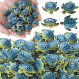 Yerliker 100 Pcs Mini Sea Turtle Figurines Resin Ocean Sea Animals Figures Turtle Lover Gifts Realistic Micro Landscape Decor for Garden, DIY Craft, Coastal Beach Party Favor (Blue)