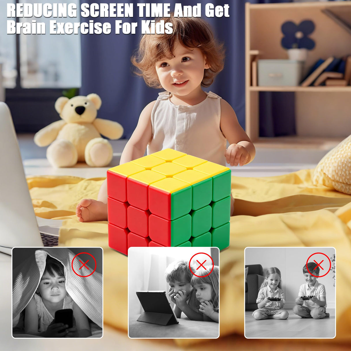 Giant Magic Cube, 18CM Big 3x3 Speed Cube Color-Matching 3D Sensory Puzzle Box Super Large Birthday Christmas Stocking Stuffers Gift for Kids Adults Fidget Toy Brain Teasers Cubing Classroom Speed Toy