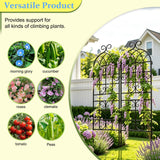 Lorenzo 2 Pcs 70 x 20 Inch Rustic Iron Garden Trellis for Climbing Plants Outdoor, Black Metal Arch Decoration Plant Supporting Perfect for Roses Flower Cucumbers Courtyards Lawns Clematis