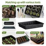 SOLIGT Extra Thick Heavy Duty 10 Pack Seed Starting Trays - Microgreens Growing Trays Seedling Plant Germination Starter Tray Transplant Fodder Flats, No Holes, No Leakage, Reusable, 14 * 10.8 * 2.3"