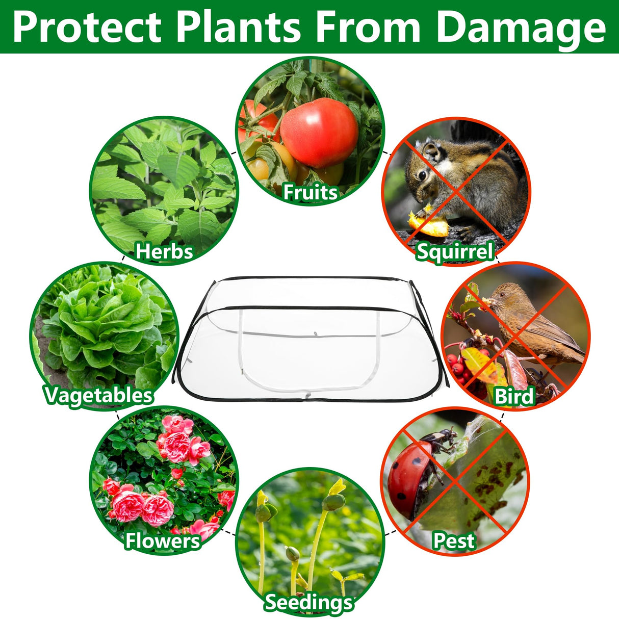 2 Pcs Pop Up Garden Rows Plant Cover,Raised Garden Beds Plants Protector