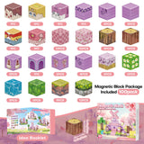 Gryxpox Magnetic Blocks, Magnetic Building Blocks 100pcs, STEM Sensory Toys with Princess Castle Build–Creative Magnet Tiles for Toddlers Ages 3+, Boys & Girls–Christmas Birthday Party Kids Gifts