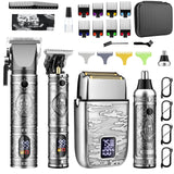GSKY Professional Hair Clippers, Men's Beard Trimmer & Grooming Kit with Electric Razor, Clippers & Trimmers Set, Hair Cutting Machines