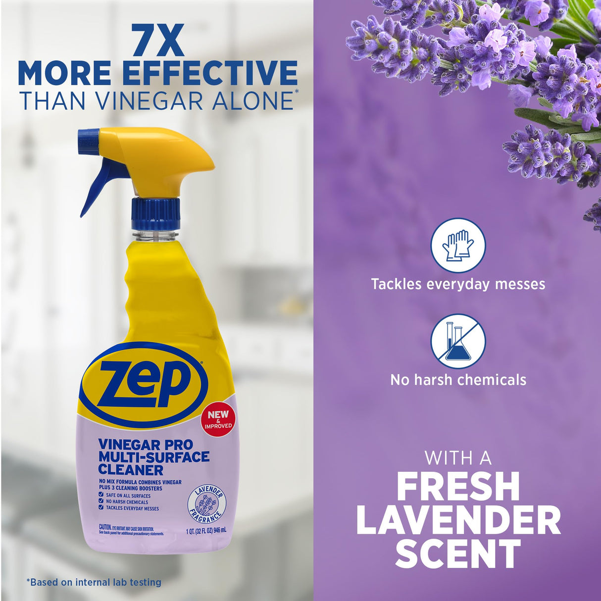 Zep All-Purpose Cleaner with Vinegar Added - 32 Ounces (Case of 4) R48432 - Industrial Grade Cleaner