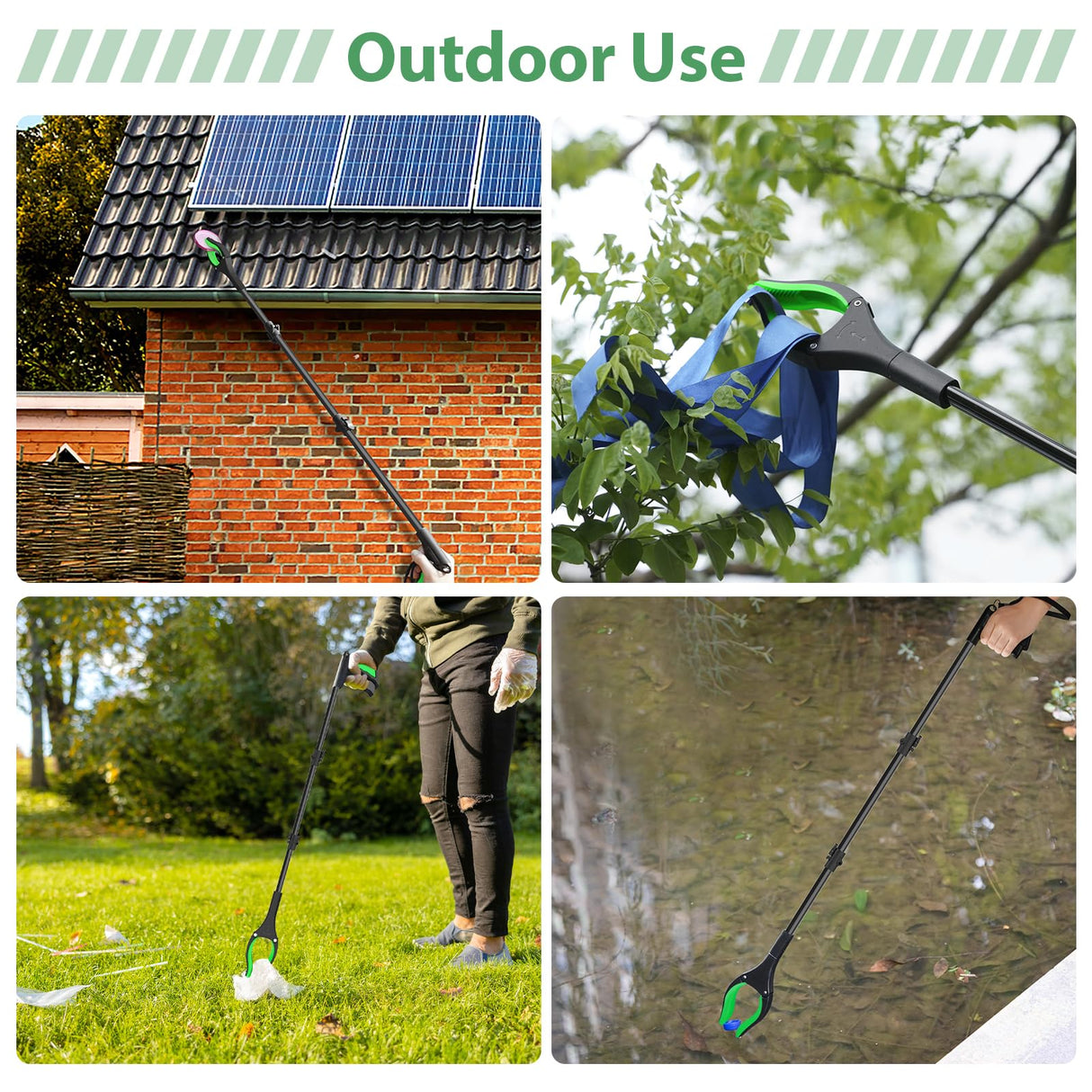 VerdiNex 52" Extra Long Grabber Reacher Tool, Foldable Reacher Grabber Pickup Tool with Strong Magnetic & 360° Rotating Anti-Slip Jaw, Extension Trash Picker Upper Grabber for Indoor & Outdoor