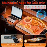 Warming Mat for Food | Dishwasher Friendly,Full-Surface Food Warmer with 6-Mode Adjustable and Timer,Roll-Up & Portable Silicone Food Heating Pad with Child Lock,Electric Warming Tray for Buffet Party