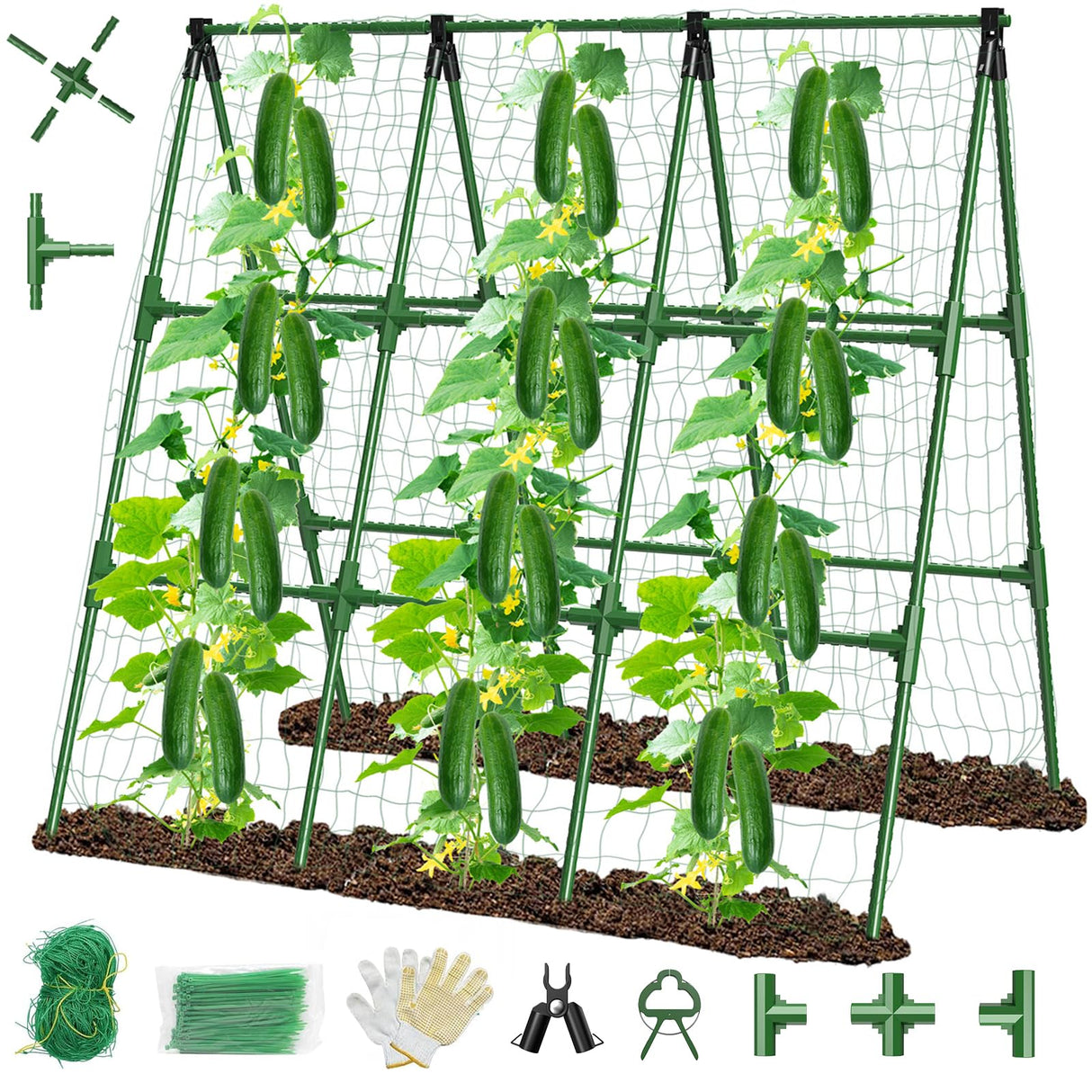 MQHUAYU 51"x 53" Cucumber Trellis for Raised Bed,Adjust A-Frame Trellis