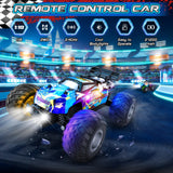 Remote Control Car, 1:18 2WD Off-Road RC Truck 20 KM/H, All-Terrain RC Cars with Headlights, BodyLights, 2.4GH Rechargeable Remote Control Monster Truck, Christmas or Birthday Gift Toys for Boys Girls
