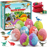 Qivatex Bath Bombs for Kids with Dinosaur Toys Inside, Natural Organic