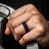 ThunderFit Silicone Wedding Rings for Men, 2 Layers Top Design Bands 8.5mm Wide 2.5mm Thick - 1/4/8/12 Variety Multipack (Pack B - Size 9.5-10 (19.8mm))