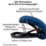 Carex Upeasy Seat Assist Plus - Chair Lift And Sofa Stand Assist - Portable Lifting Seat For Persons 200 Pounds to 340 Pounds, Provides 70% Assistance