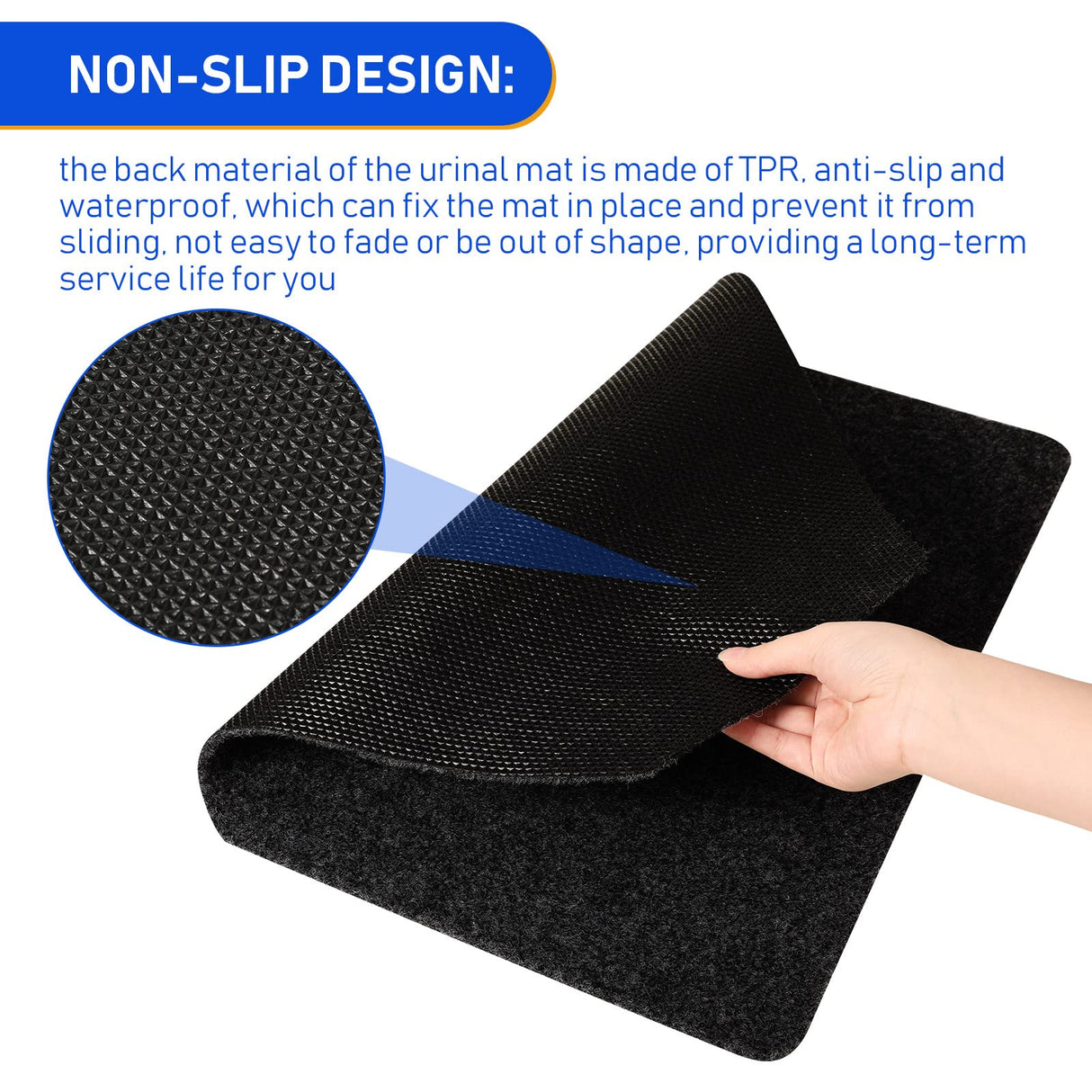 Nuanchu 20 Pack Urinal Mats for Men, Non-Slip Urinal Floor Mats for Commercial Use, Highly Absorbent, Bathroom Floor Pads for Men's Restroom (Black)