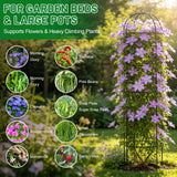 Trellis for Climbing Plants Outdoor, 60" Tall, 21" Dia, Heavy Duty Metal Garden Trellis Tower Potted Cages for Flowers Fruits Vegetable Cucumber Tomato Rose Clematis Pea Bean Raised Bed Trellises