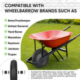 TICONN 4.80/4.00-8 Tire, 14.5" Flat Free Wheelbarrow Tire and Wheel, Solid Replacement Tires with 3" Centered Hub, 5/8" 3/4" Bearings, Universal Fit 4.80/4.00-8, 3.50/3.00-8, 4.00-6 (Black)