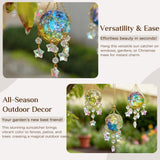 3 Pcs Crystal Suncatchers with 40mm Ice Cracked Ball Window Hanging Pendant
