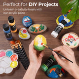 Nicpro Acrylic Paint Set 24 Colors 2oz with 12 Brushes & Palette