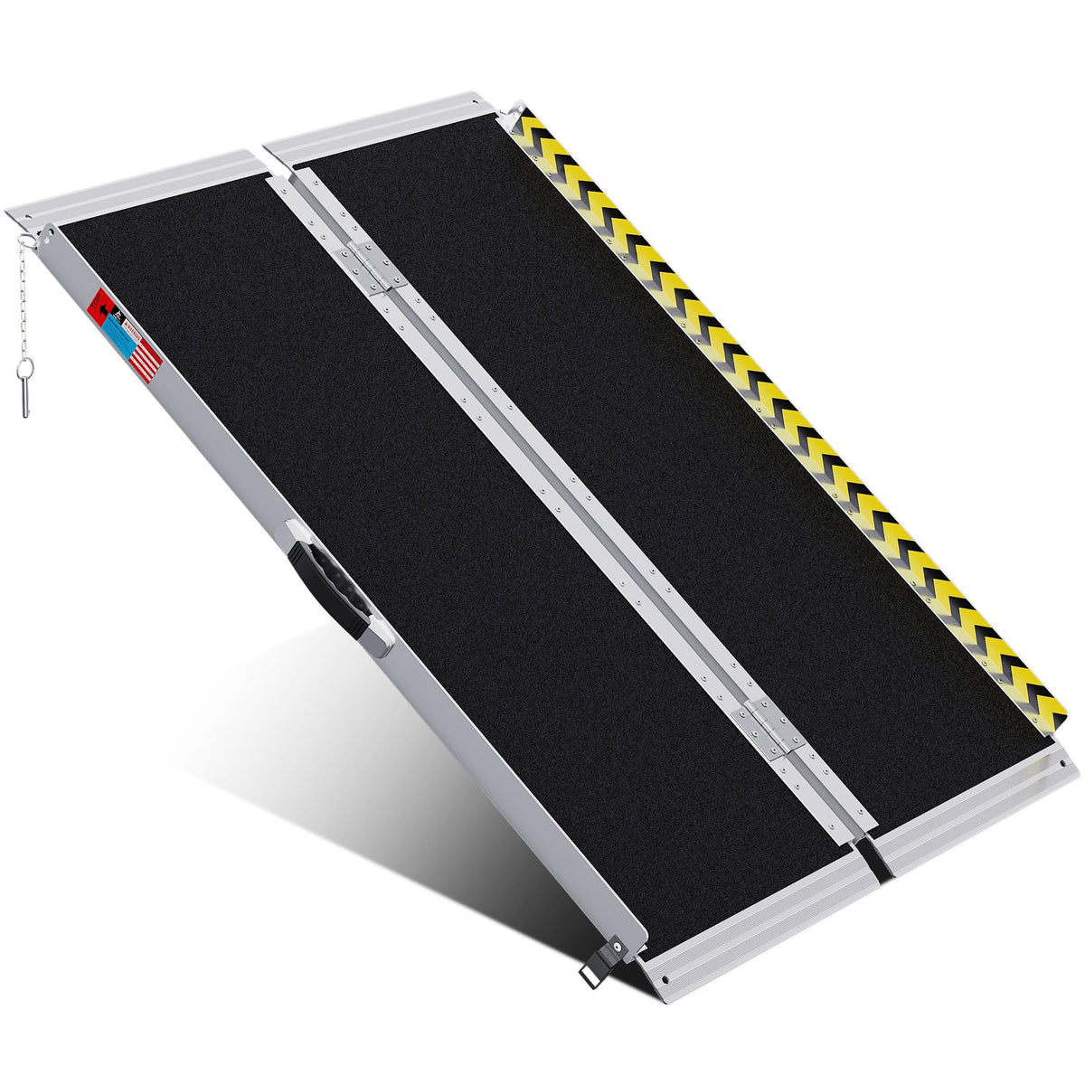 WHALEMOTOR Portable Wheelchair Ramp 4FT, Anti-Slip Aluminum Folding Po ...