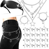Y2k Accessories Set Included Star Y2k Silver Necklace