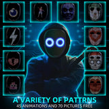 Ompusos LED Mask with Gesture Sensing, Light-Up Transforming Face Cover for Halloween, Christmas, Cosplay & Birthday Parties（APP Mask）