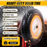 MZREXN 14.5" Flat-Free Wheelbarrow Tire and Wheel 4.00-8" Solid Tire