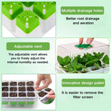 ZSYWODFO Silicone Seed Starter Tray with Humidity Dome, Indoor Seedling Starter Kit, 5-Pack Flexible Germination Trays - Adjustable Vent, Reusable & Dishwasher Safe for Herbs/Vegetables/Flowers