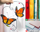 Iricrist Monarch Butterfly Gifts for Grandma & Mom, Butterflies Suncatcher Stained Glass Window Hanging, Real Handmade Sun Catcher Indoor Window, Decorations in Garden Decor, Ornament for Mother