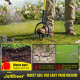 Jardineer Lawn Aerator Spike Tool, 36" Manual Yard Aeration Tool with 12 Thickened Steel Spikes, Pre-Assembled Grass Aerator for Soil Loosening & Yard Aeration in Lawn, Yard and Garden