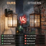 hameso Dusk to Dawn Outdoor Lighting, Waterproof Outdoor Porch Light with Tempered Glass, Outdoor Light Fixture for House Exterior Front Door Garage Patio