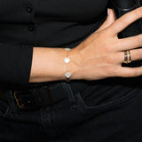 Electric Picks Icon Bracelet for Women, White Mother of Pearl Clover on 14k Gold Plated Chain Bracelet, Adjustable 6"–7.5", Stackable Everyday Jewelry, Minimalist White Bracelet Gift