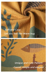 YESNO Women Christmas Sweater Graphic Printed Oversized Pullover Sweaters Casual Loose Knit Tops L S01 CR19