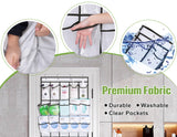 MISSLO 35 Clear Large Pockets Over The Door Shoe Organizer Sturdy Oxford Fabric Hanging Shoe Rack Closet Shoe Holder Hanger, White