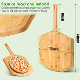 Pizza Peel 16 Inch, Natural Bamboo Pizza Board for Transferring & Serving
