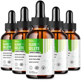(5 Pack) Gluco Delete Drops, GlucoDelete Liquid Dietary Supplement Extract Advanced Formula Glyco Support, Glucol Gotas Liquido Premium Vitamin Droppers Max Strength Natural Ingredients Review (10oz)