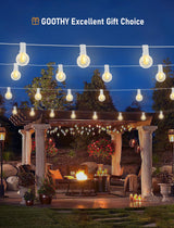 25Ft LED Outdoor String Lights, G40 Globe Patio String Lights Waterproof with 27 Shatterproof Bulbs, Hanging Outdoor Christmas Decorations Lights for Backyard Garden Bistro Wedding Party Decor, White