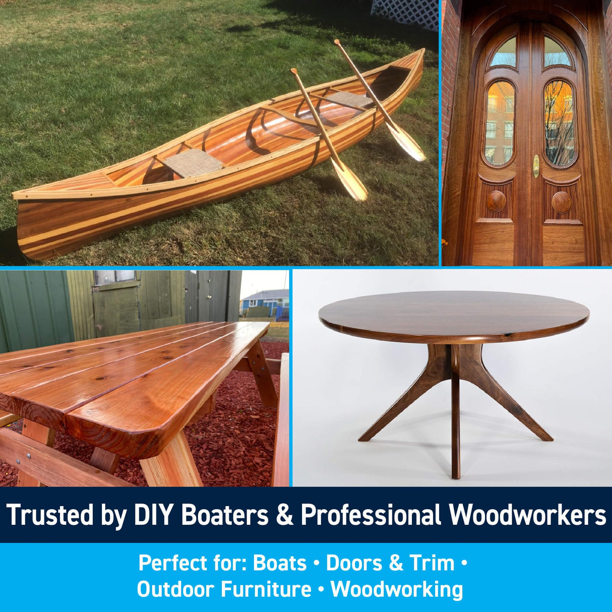 TotalBoat Gleam Marine Spar Varnish, Gloss and Satin Polyurethane Finish for Wood, Boats and Outdoor Furniture (Satin Low-Sheen Quart)