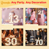 Pooqla Decorative LED Light Up Number Letters, White Plastic Marquee Number Lights Sign for 80th Birthday Party Wedding Decor, Battery Operated (80)
