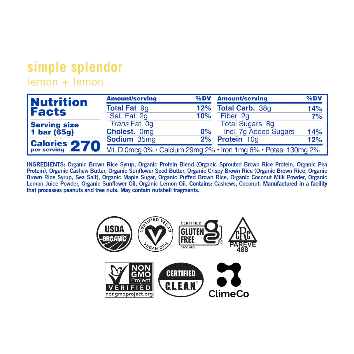 GoMacro MacroBar Organic Vegan Protein Bars - Lemon + Lemon (2.3 Ounce Bars, 12 Count)