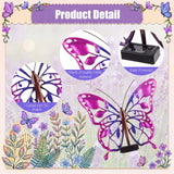 2 Pack Solar Butterfly Lights LED 9.8" Metal Butterfly Outdoor Wall Decor