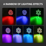 CO-Z 36 LED Stage Lights, RGB Par Lights with Remote Control, DMX Controller Compatible, DJ Lights Stage Lighting Indoor for Christmas Halloween Party, 4 Pack