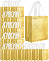 Eccliy 80 Pieces Gift Bags Set Glossy Reusable Tote with Handles Grocery Bags for Wedding, Halloween, Thanksgiving, Christmas(Medium,Gold)